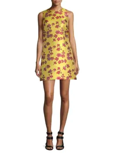 Shop Alice And Olivia Coley A-line Dress In Sunflower Poppy