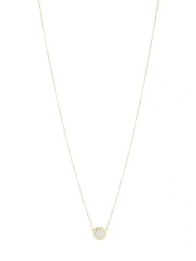 Shop Phillips House 14k Yellow Gold & Diamond Micro Infinity Plate Necklace