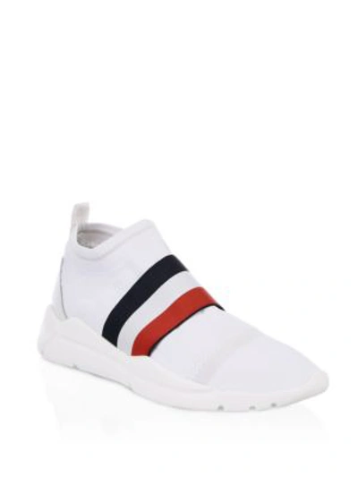 Shop Moncler Adon Knit Trainers In White