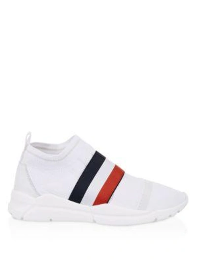 Shop Moncler Adon Knit Trainers In White