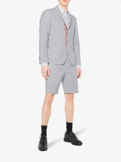 Shop Thom Browne Single Breasted Seersucker Jacket