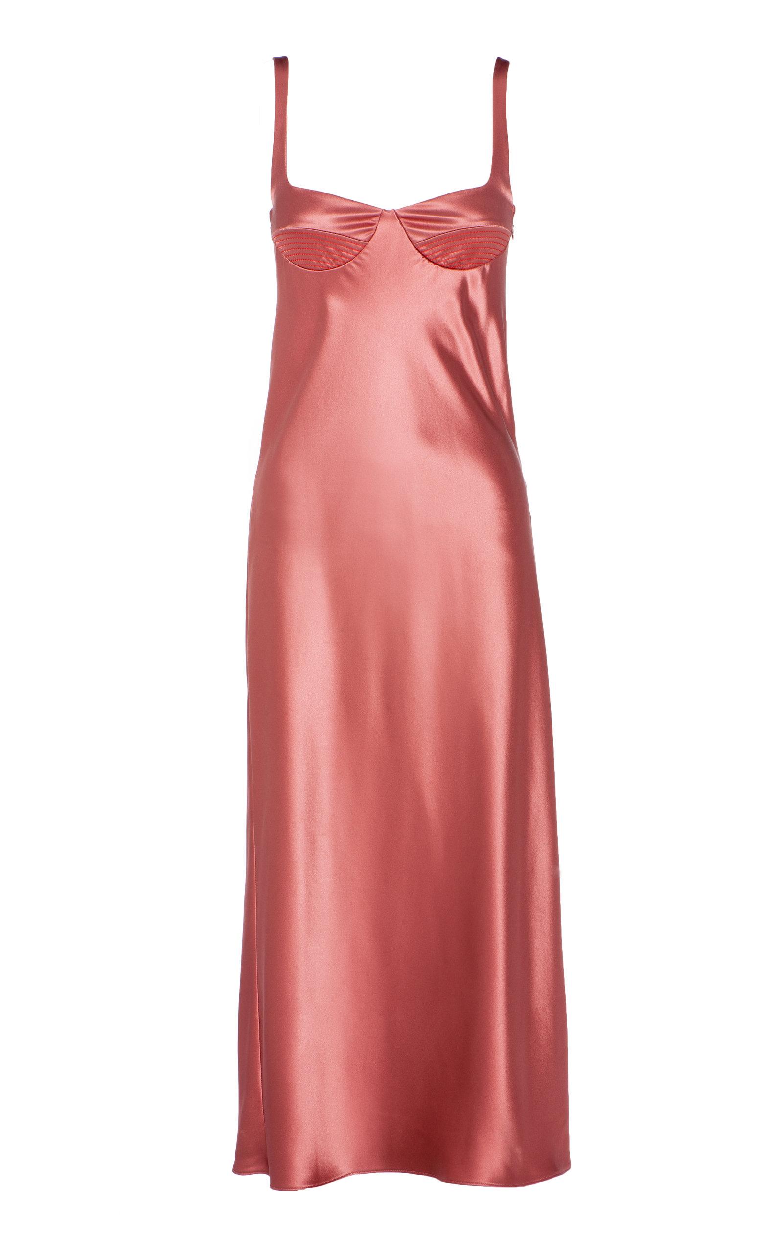 dion lee layered silk satin dress