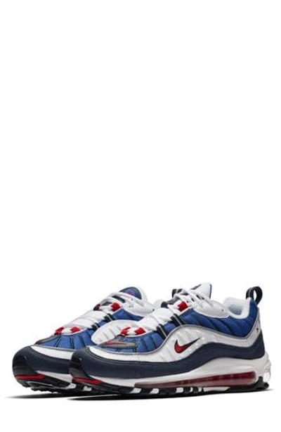 Shop Nike Air Max 98 Running Shoe In White/ Red/ Obsidian