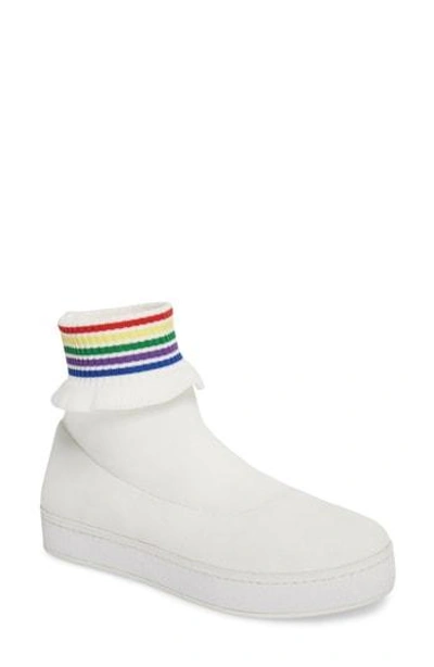 Shop Opening Ceremony Bobby Sock Knit Sneaker In White Multi