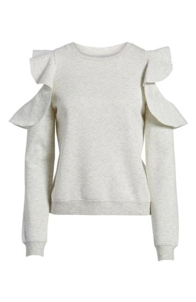 Shop Rebecca Minkoff Gracie Cold Shoulder Sweatshirt In Heather Grey