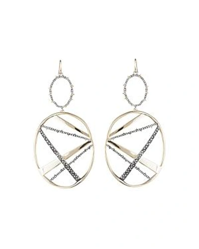 Shop Alexis Bittar Crystal Embellished Dangling Drop Earrings In Gold