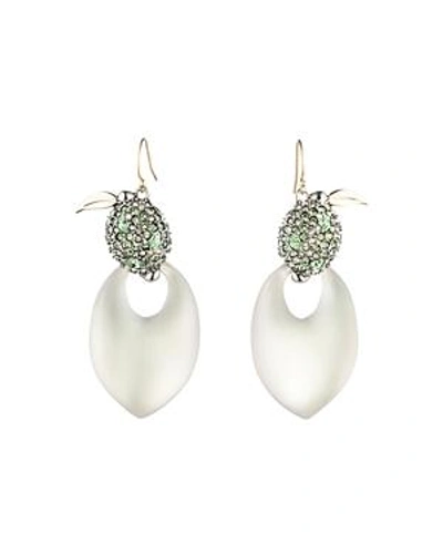 Shop Alexis Bittar Crystal Encrusted Lime Drop Earrings In White/gold