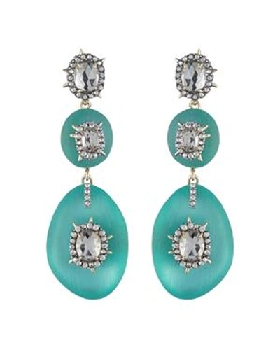 Shop Alexis Bittar Double Lucite Drop Earrings In Mint/silver