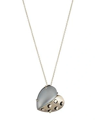 Shop Alexis Bittar Grater Heart Pendant Necklace, 16 In Gray/gold