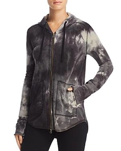 Shop Atm Anthony Thomas Melillo Tie-dye Zip-front Hoodie In Black Tie