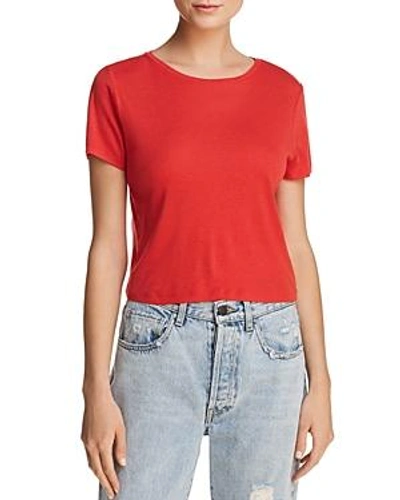 Shop Alice And Olivia Alice + Olivia Cindy Crewneck Cropped Tee In Perfect Poppy