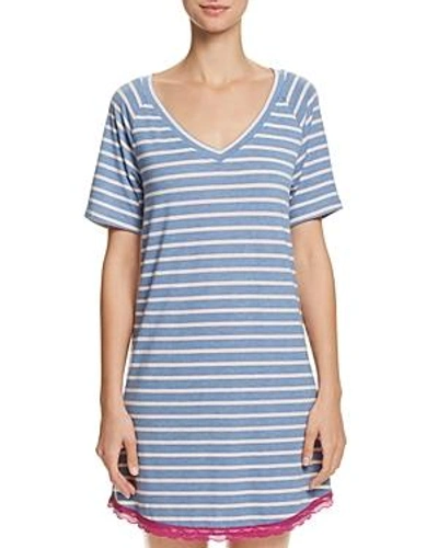 Shop Honeydew V-neck Sleepshirt In Sea Breezer Stripe