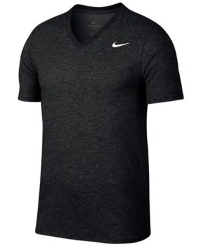 Shop Nike Men's Dry V-neck Training T-shirt In Black Heather