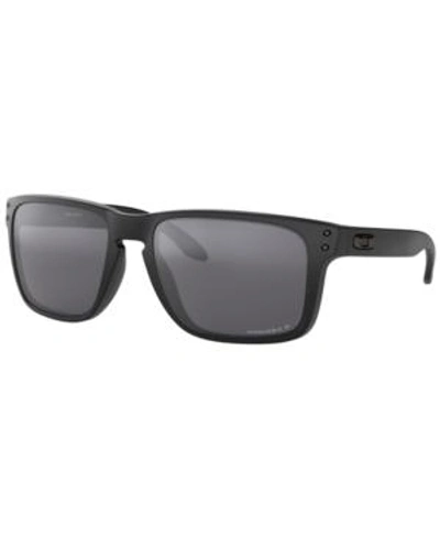 Shop Oakley Polarized Sunglasses, Oo9417 Holbrook Xl In Black Matte / Black Mirror Polar