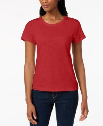 Shop Calvin Klein Jeans Est.1978 Cotton Crew-neck T-shirt In Wild Orange Heather