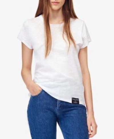 Shop Calvin Klein Jeans Est.1978 Cotton Crew-neck T-shirt In Standard White