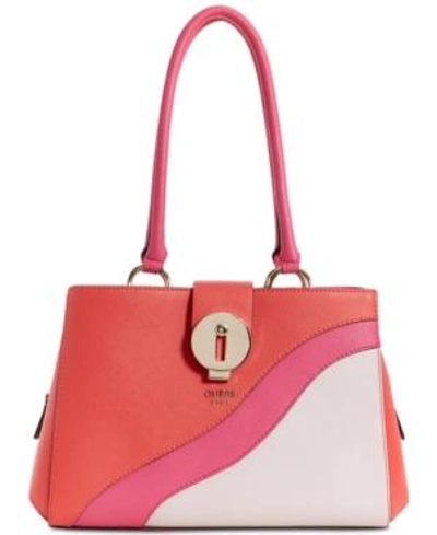 Shop Guess Augustina Satchel, Created For Macy's In Poppy Multi