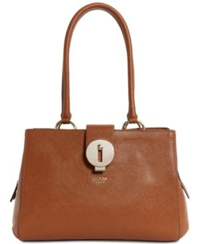 Shop Guess Augustina Satchel, Created For Macy's In Cognac