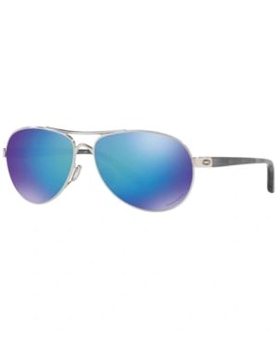 Shop Oakley Feedback Polarized Sunglasses, Oo4079 In Blue Mirror Polar/silver