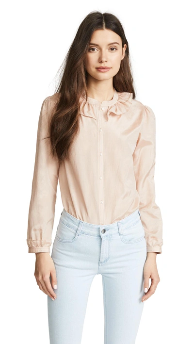 Shop Apc Josephine Button Down Shirt In Beige Rose
