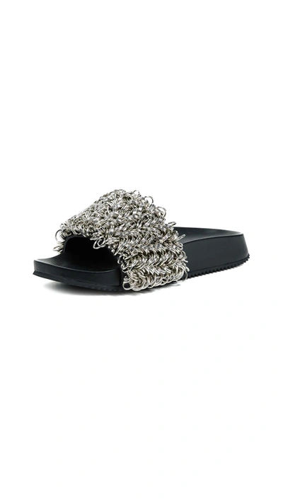 Shop Alexander Wang Suki Ring Slide Sandals In Black
