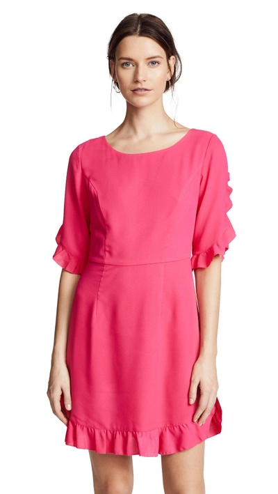 Shop Cooper & Ella Milou Ruffle Dress In Hot Pink