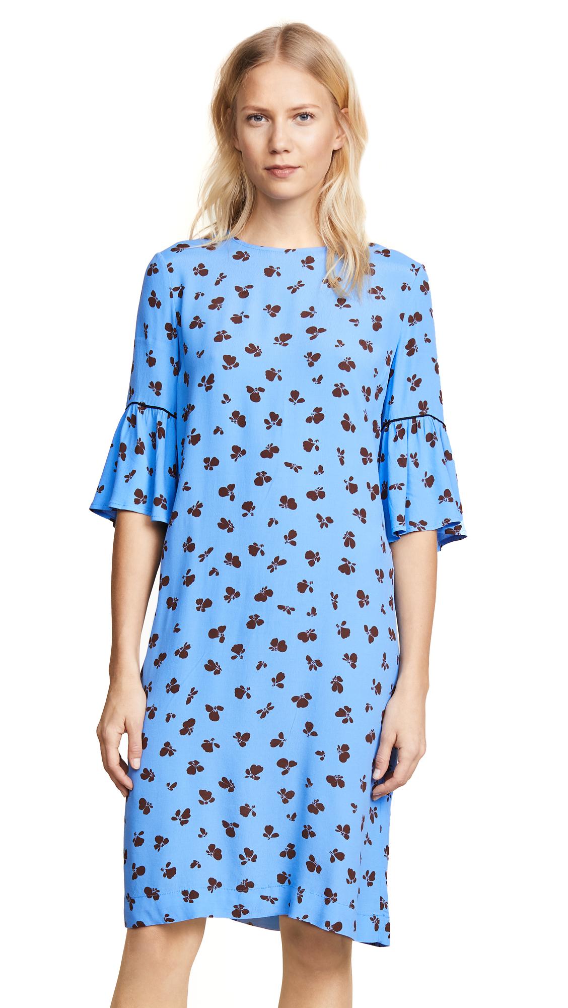ganni roseburg crepe dress