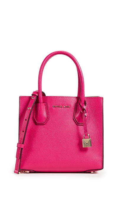 Shop Michael Michael Kors Medium Mercer Messenger Bag In Ultra Pink