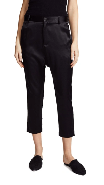 Shop Nili Lotan Silk Paris Pants In Black