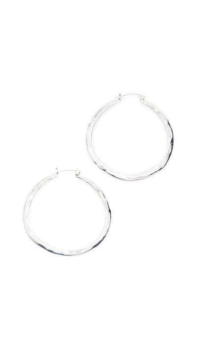 Shop Odette New York Crater Hoop Earrings In Silver