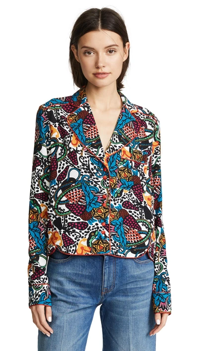 Shop Veronica Beard Penelope Blouse In Multi