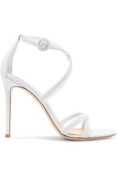 Shop Gianvito Rossi 100 Leather Sandals In White