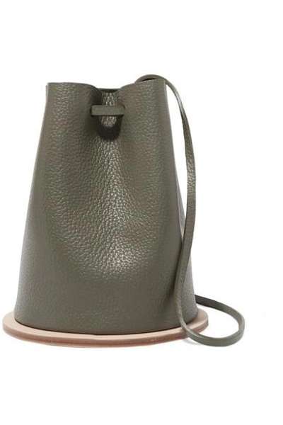 Shop Building Block Disc Textured-leather Bucket Bag