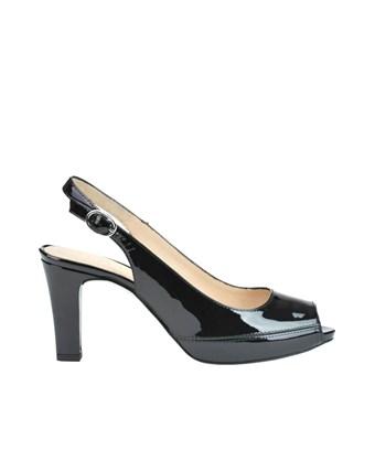 womens black patent leather sandals