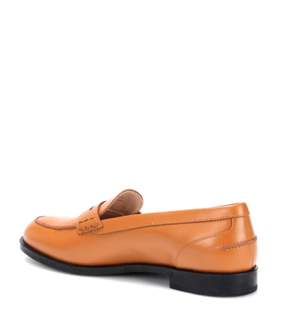 Shop Tod's Gommino Leather City Loafers In Brown