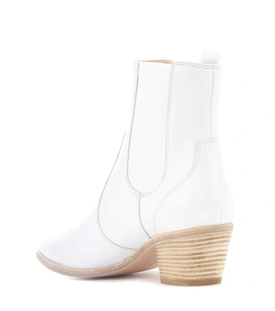 Shop Gianvito Rossi Austin Leather Chelsea Boots In White