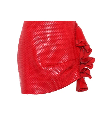 Shop Magda Butrym Boca Leather Miniskirt