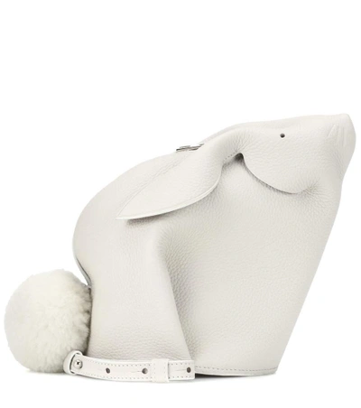 Shop Loewe Bunny Mini Leather Shoulder Bag In White