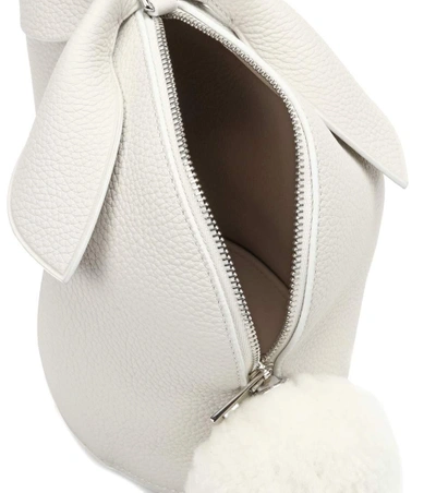 Shop Loewe Bunny Mini Leather Shoulder Bag In White