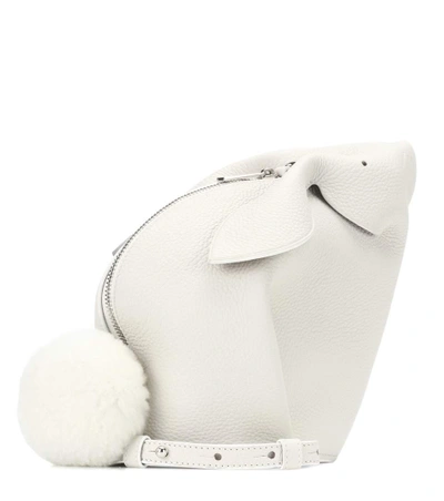 Shop Loewe Bunny Mini Leather Shoulder Bag In White