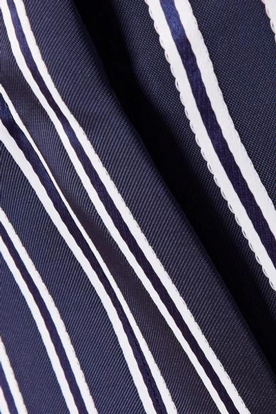 Shop Diane Von Furstenberg Striped Satin-twill Wide-leg Pants In Navy