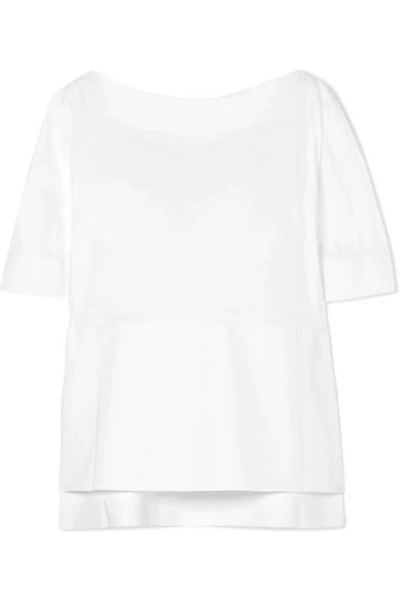 Shop Marni Cotton-poplin Top In White