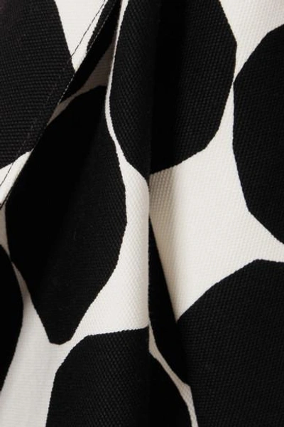 Shop Junya Watanabe Marimekko Asymmetric Polka-dot Cotton-canvas Top In Black