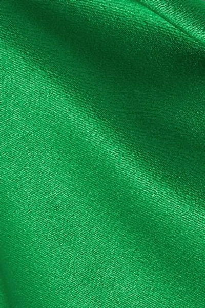 Shop Alice And Olivia Harmon Satin-crepe Camisole In Green