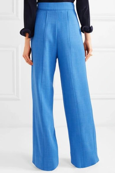 Shop Roksanda Lapari Woven Wide-leg Pants In Azure