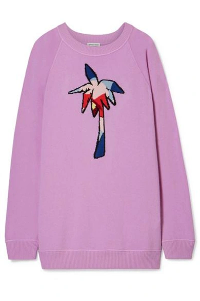 Shop Tomas Maier Oversized Intarsia Cashmere Sweater In Lavender