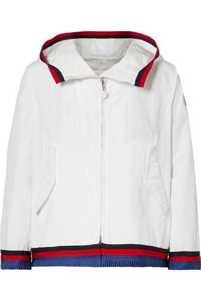 Shop Moncler Twist Hooded Grosgrain-trimmed Shell Jacket