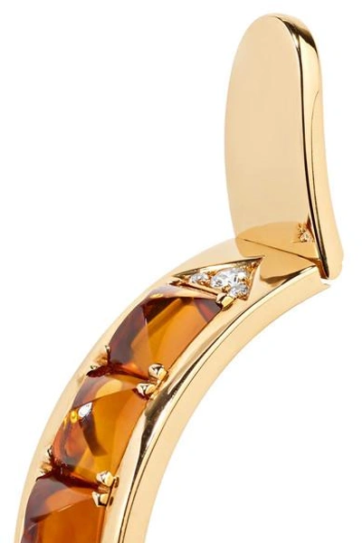 Shop Fred Leighton Collection 18-karat Gold, Citrine And Diamond Cuff