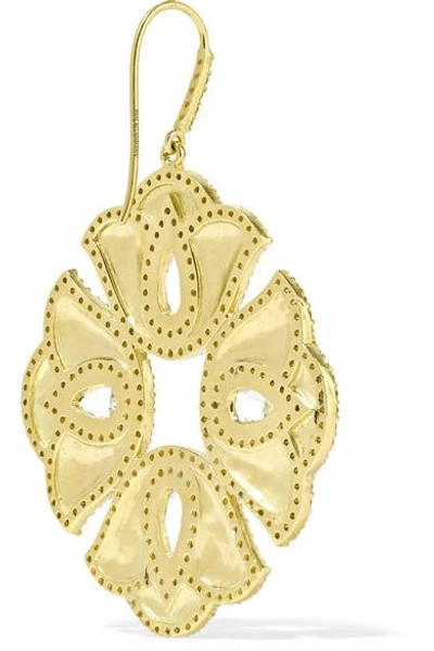 Shop Amrapali Kaliyana Lotus 18-karat Gold, Topaz And Diamond Earrings