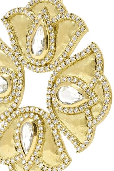 Shop Amrapali Kaliyana Lotus 18-karat Gold, Topaz And Diamond Earrings